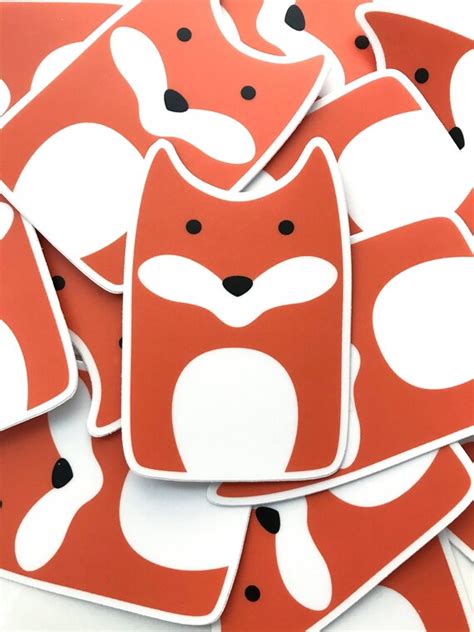 Fox Sticker Animal Laptop Stickers Die-cut Vinyl Stickers | Etsy