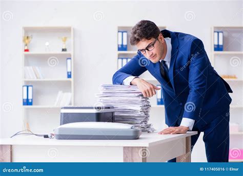 The Businessman Making Copies in Copying Machine Stock Photo - Image of button, executive: 117405016