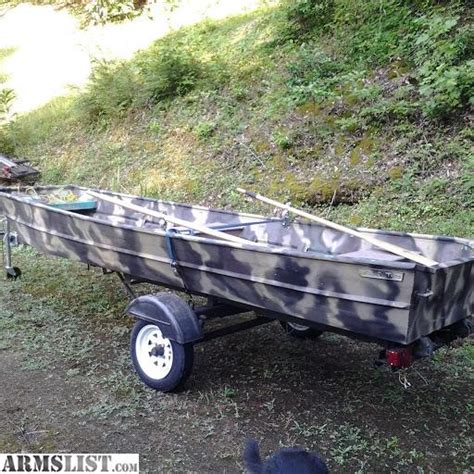 ARMSLIST - For Sale: 14' jon boat/trailer