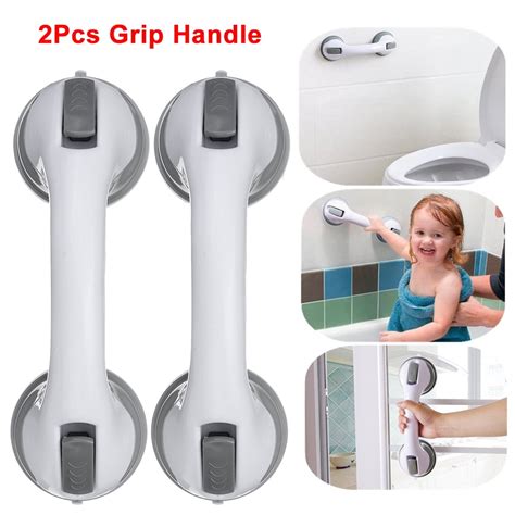 2Pack Strong Suction Grab Bars Safety Handle Handrail for Handicap, Elderly,Bathroom, Bathtub ...