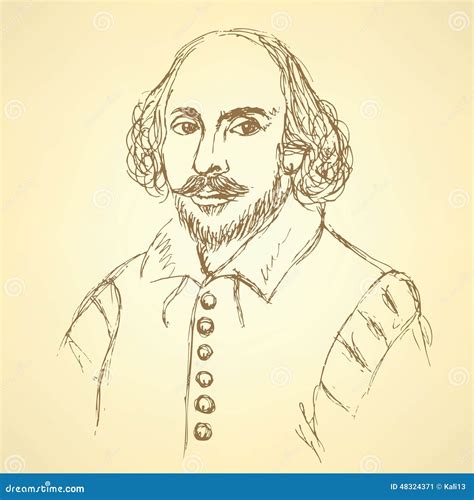 Sketch William Shakespeare Portrait In Vintage Style Editorial Photo ...