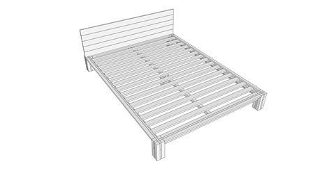 Queen Sized Platform Bed SketchUp 3D Model Download | EdHart.me