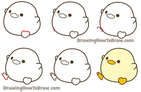 How to Draw a Cute Chibi / Kawaii Cartoon Duck Easy Step by Step Drawing Tutorial – How to Draw ...