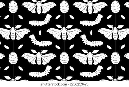 Life Cycle Silk Moth Bombyx Mori Stock Vector (Royalty Free) 2250213495 | Shutterstock