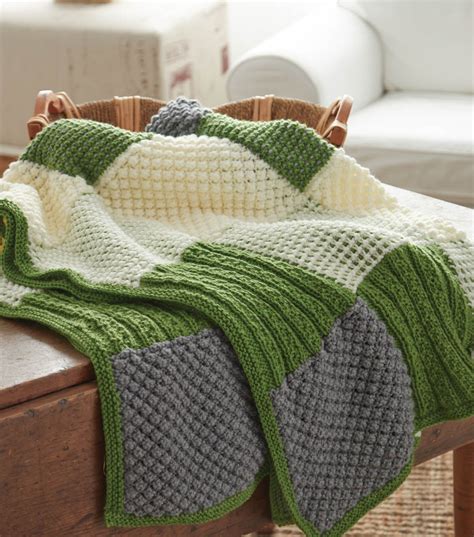 Patchwork Quilt Blanket - JoAnn | Jo-Ann | Blanket knitting patterns, Knit afghan patterns ...