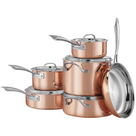 Cuisinart Copper Tri-Ply Stainless Steel 11-Piece Cookware Set CTPG ...