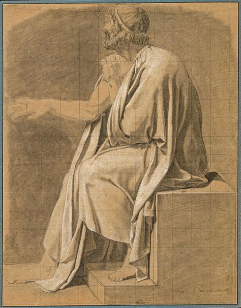 Figure Study for The Death of Socrates Drawing by Jacques-Louis David