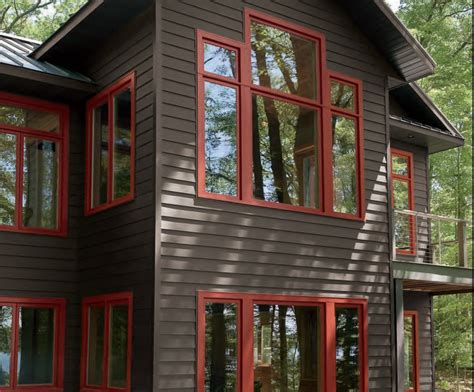 trim to match windows Brown House Exterior, Cottage Exterior Colors, Log Cabin Exterior ...