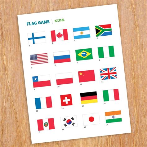 Kids Flag Game, Printable Flag Activity - Etsy