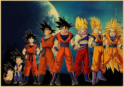 Dragon Ball Z Poster Goku Saiyan Forms | Dragon ball, Dragon ball super manga, Goku