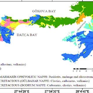 General geology map of Datça Peninsula and surroundings (adapted from ...