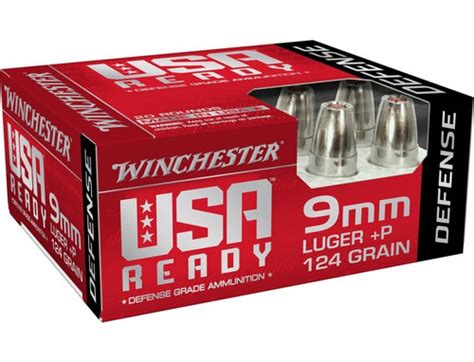 Winchester 9mm Luger +P Ammunition RED9HP 124 Grain Hex-Vent Hollow Point 20 Rounds