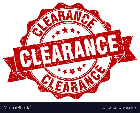 Clearance stamp sign seal Royalty Free Vector Image