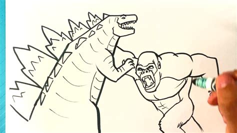 INCROYABLE Comment dessiner GODZILLA VS KING KONG Fighting