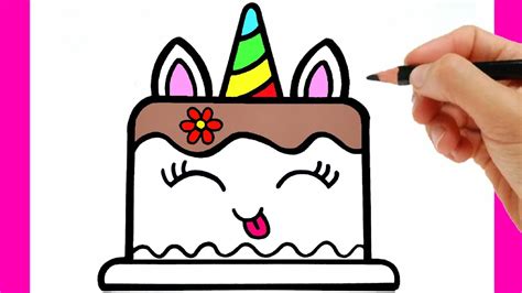 HOW TO DRAW A BIRTHDAY CAKE - DRAWING A BIRTHDAY CAKE EASY - HOW TO DRAW A UNICORN CAKE EASY