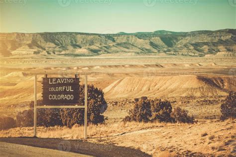 Leaving Colorful Colorado Utah Border Sign 24630480 Stock Photo at Vecteezy