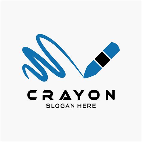 crayon logo design with doodle concept in creative concept. premium vector logo illustration ...