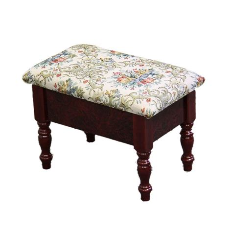 ORE International Cherry Storage Foot Stool-H-51 CH - The Home Depot