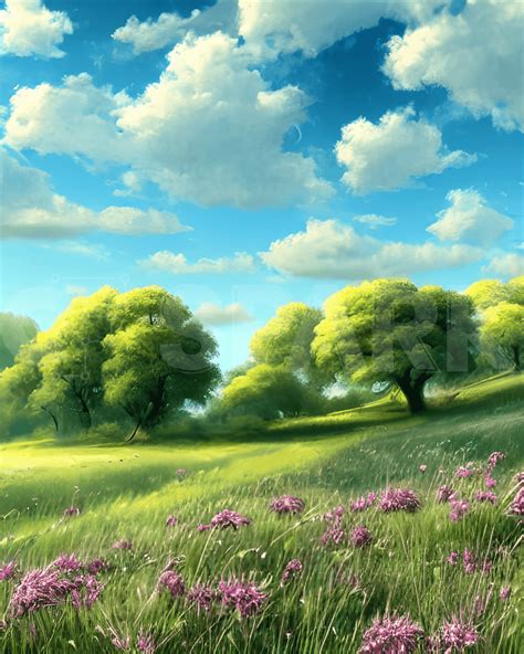 Beautiful Springtime Landscape · Creative Fabrica