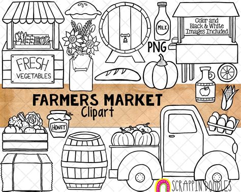 Farmers Market Clip Art - Fall Farm Truck - Autumn Harvest - Vegetable ...