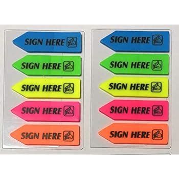 Post-it 25mm x 43.2mm Index Sign Here Flags (50 Sheets) - Yellow "Sign Here": Amazon.co.uk ...