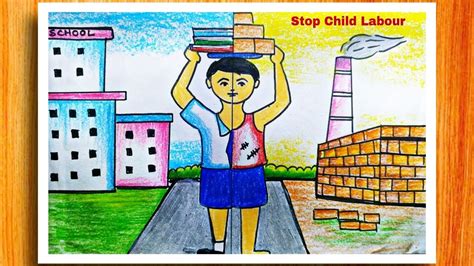 Stop Child Labour Drawing|World Day Against Child Labour Poster Drawing ...