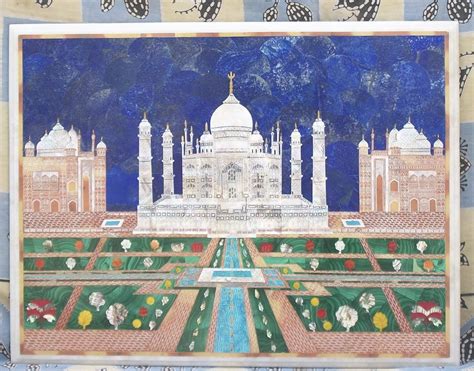 Multicolor Marble Taj Mahal Inlay Work Panel, For Home, Thickness: 12mm at Rs 7500/square feet ...