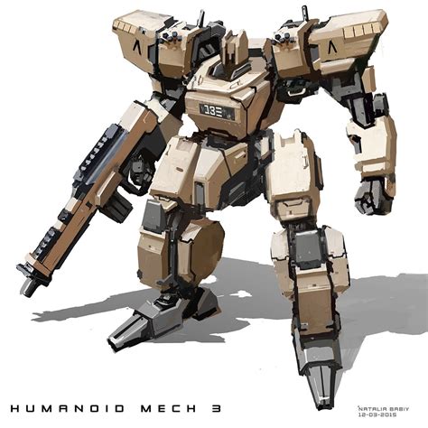 ArtStation - Humanoid Mech, Natalia Babiy | Mech, Cool robots, Robot design