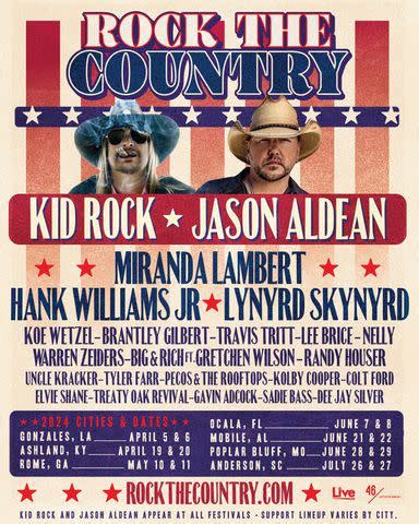 Jason Aldean and Kid Rock to Embark on Rock the Country Festival Tour ...