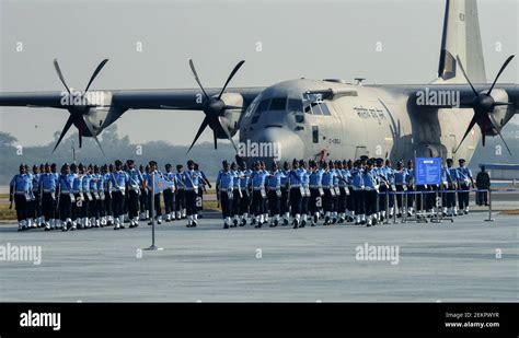 Indian Air Force (IAF) Contingent seen during the 88th Air Force Day ...