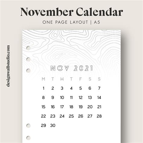 November 2021 Planner Printable Insert (A5) (Pattern version) – Free Download | Two Page Layout ...