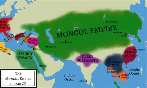 Imperio Mongol Mongol Mapa Reino Libre Mapa Mapa Vectorial Png | My XXX Hot Girl