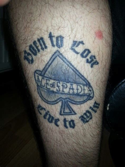 Motorhead tattoo ink born to lose live to win ace of spades black and grey