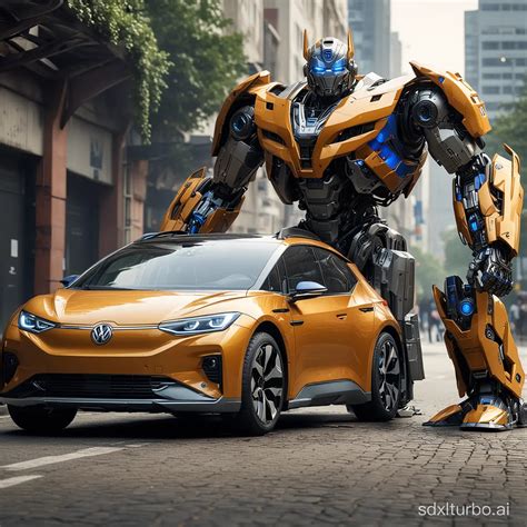 Volkswagen ID3 Transforms into Autobot with Expressive Features | SDXL Free Online