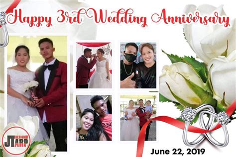 3x2 Happy 3rd Wedding Anniversary