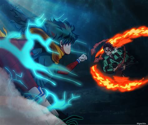 Deku seinen vs tanjiro devil by MapachitoArt on DeviantArt