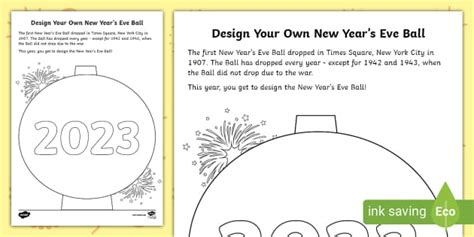 Design Your Own New Year's Eve Ball Activity - Twinkl