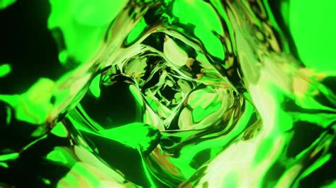 Green liquid flowing in weightlessness, Motion Graphics | VideoHive