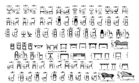 Different types and size of chairs is given in this 2DAutocad DWG ...