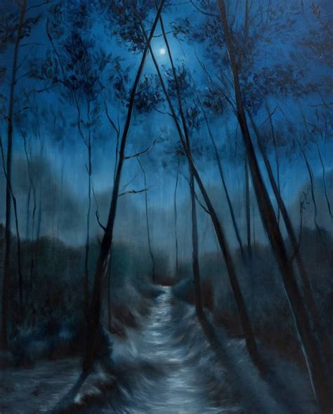 Night forest Painting by Antonia Lombardi | Saatchi Art