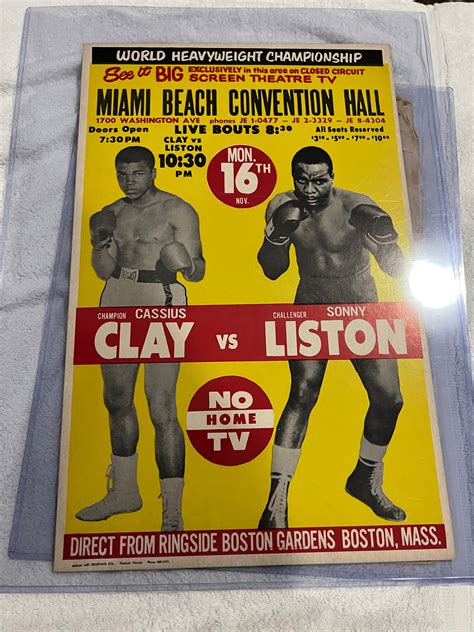 Cassius clay vs sonny Liston closed circuit poster 1965 phantom ...