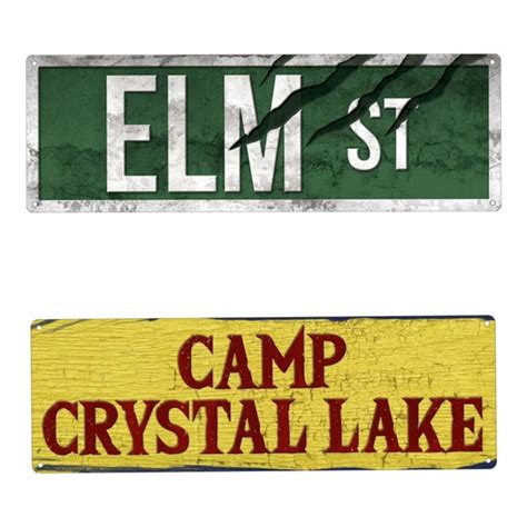 Horror Movie Tin Signs Elm Street Friday the 13th Camp - Etsy