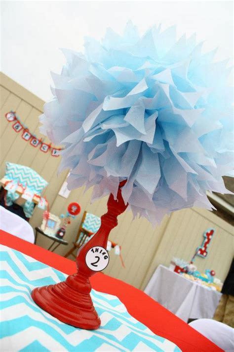 Kara's Party Ideas Thing One & Thing Two Dr Seuss Themed Birthday Party for twins via Kara's ...