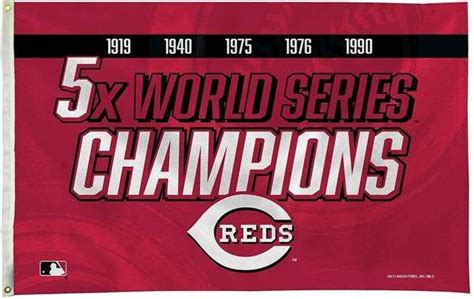 Cincinnati Reds 3x5 Flag 5x World Series Champions | Cincinnati reds, World series, Champion