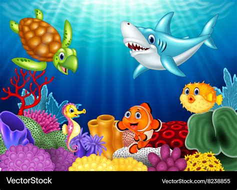 Ocean Animals Cartoon Images - Cute Ocean Animals Cartoon | Bodaswasuas