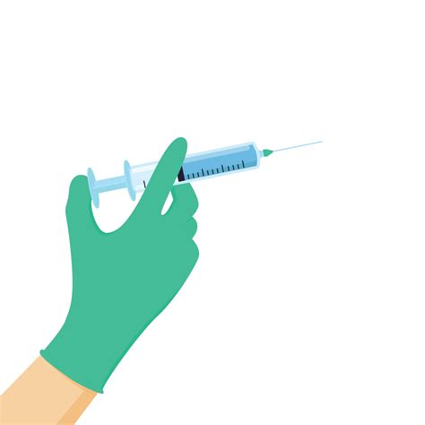 hand holding injection needle illustration. doctor hand holding injection needle injection ...