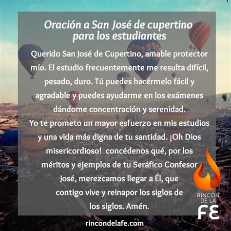 Oración a San José de Cupertino para los estudiantes