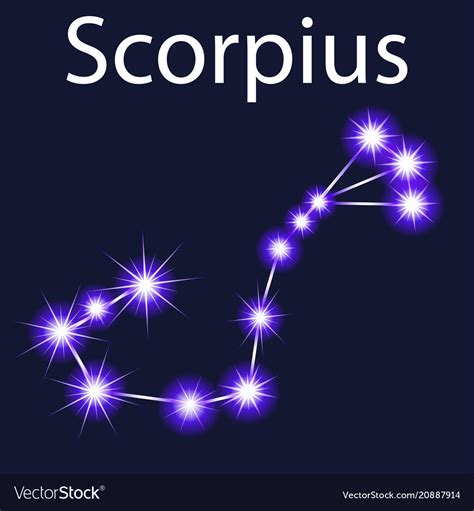 Constellation scorpius with stars in night sky Vector Image