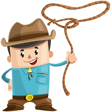 Cowboy with a lasso clipart. Free download transparent .PNG | Creazilla