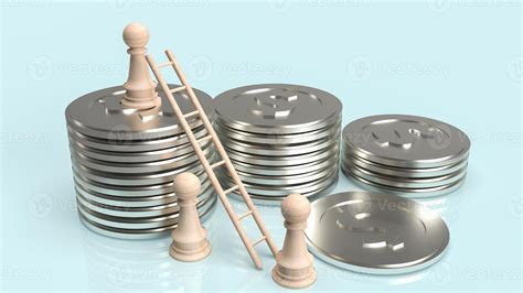 The wood chess and silver coins for business concept 3d rendering 10125204 Stock Photo at Vecteezy